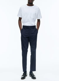 Chino strech en garbadine de coton - Bleu Marine