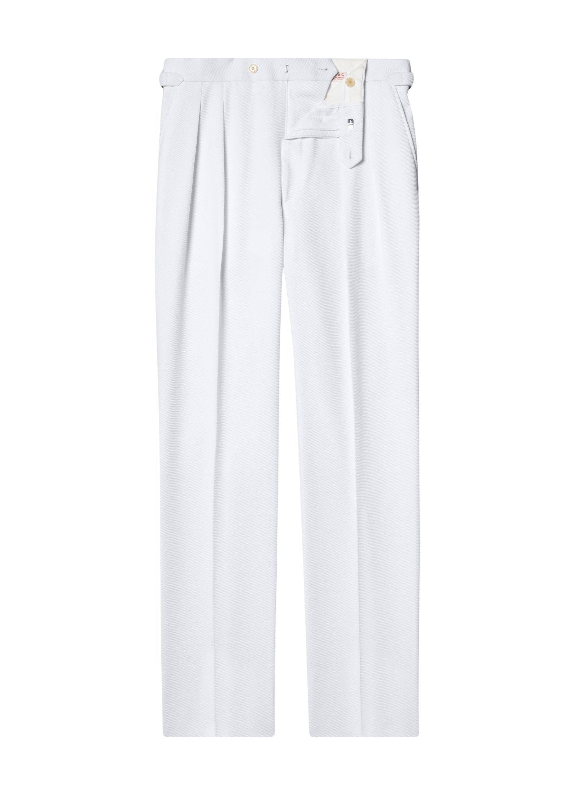 Wool trousers with darts - Ecru