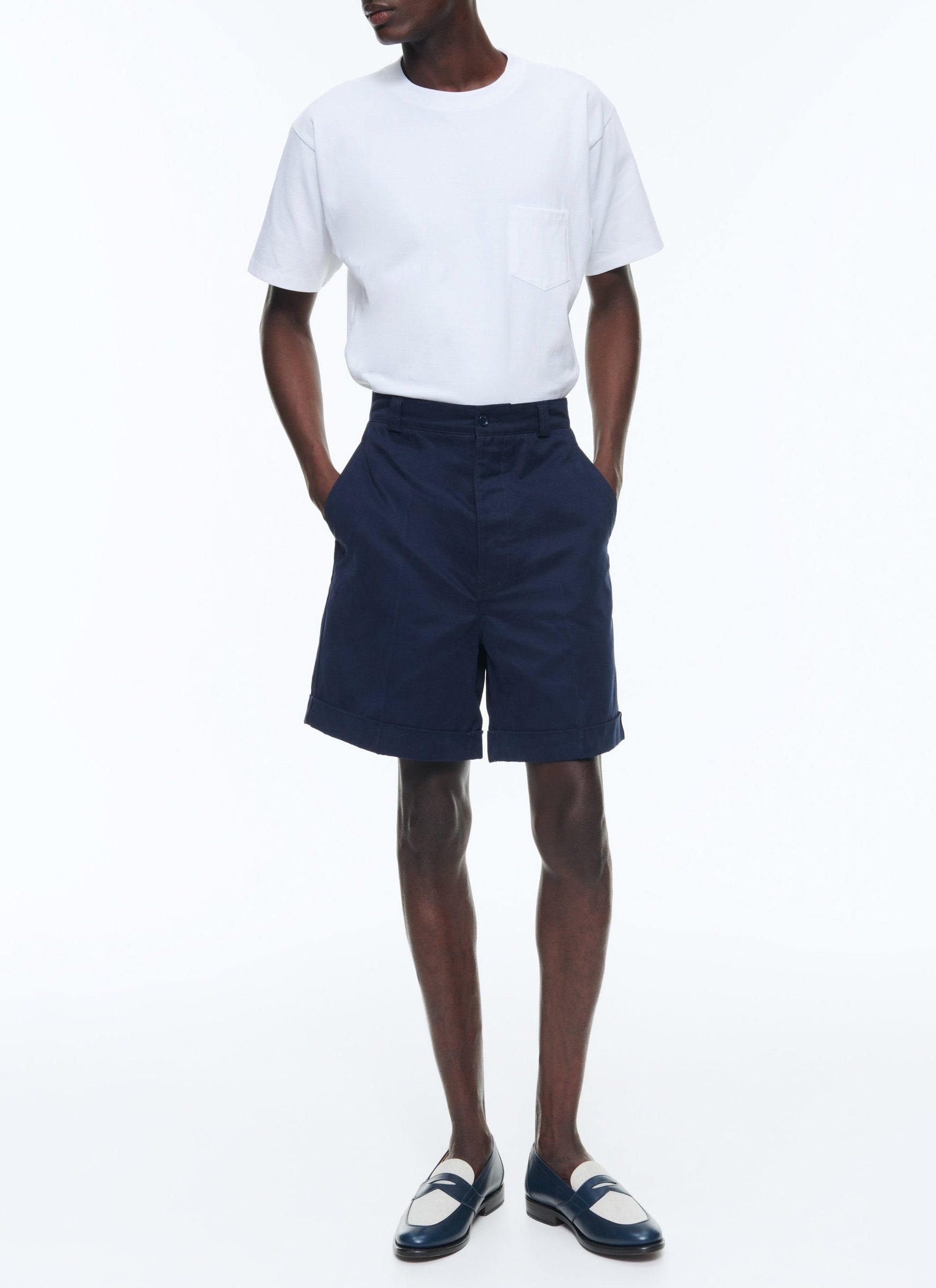 Bermuda shorts with button fastening - Carbon