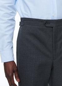 Fitted trousers in wool canvas - Ash