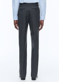 Fitted trousers in wool canvas - Ash