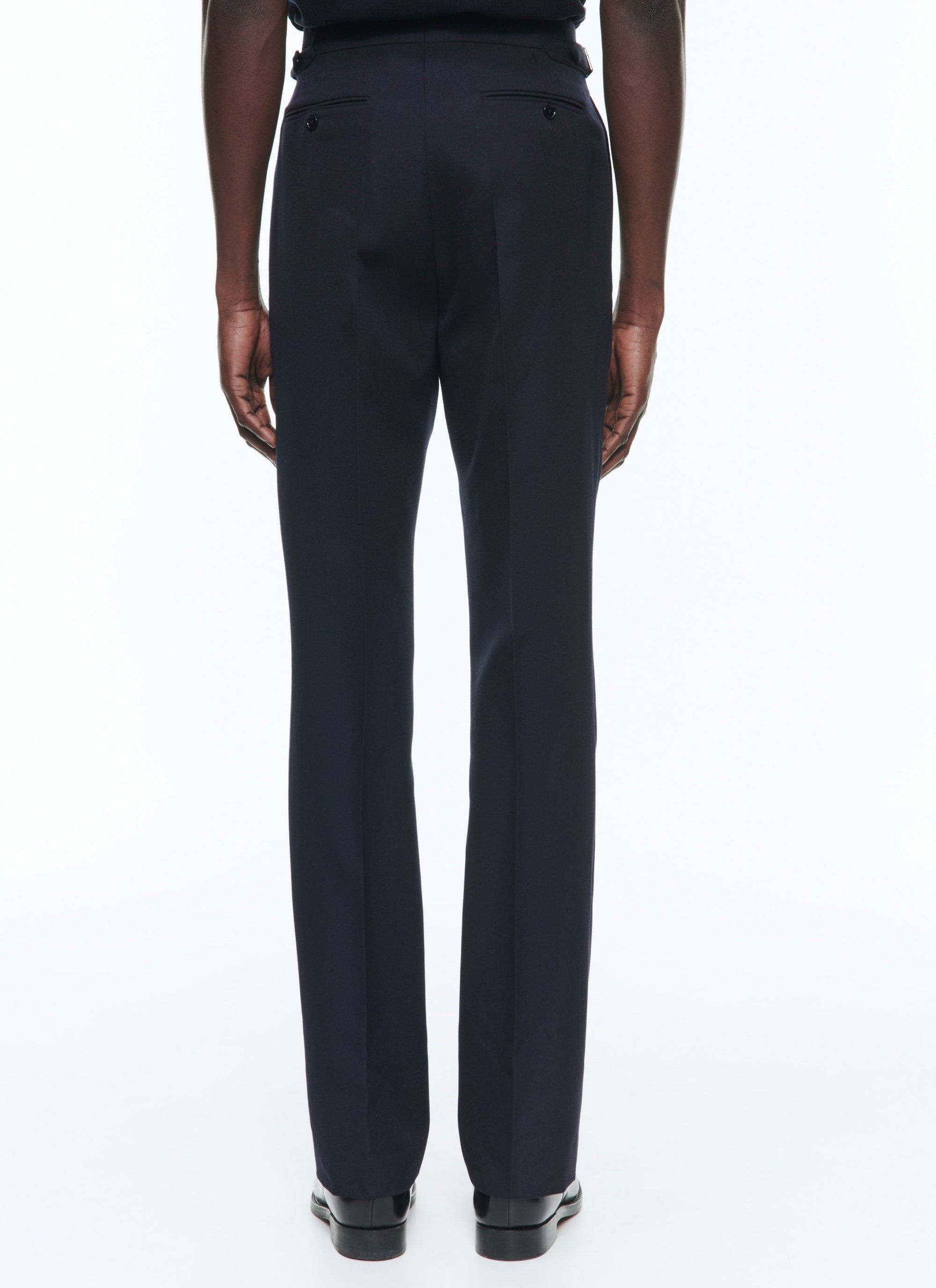 Pantalon ajusté en laine - Marine