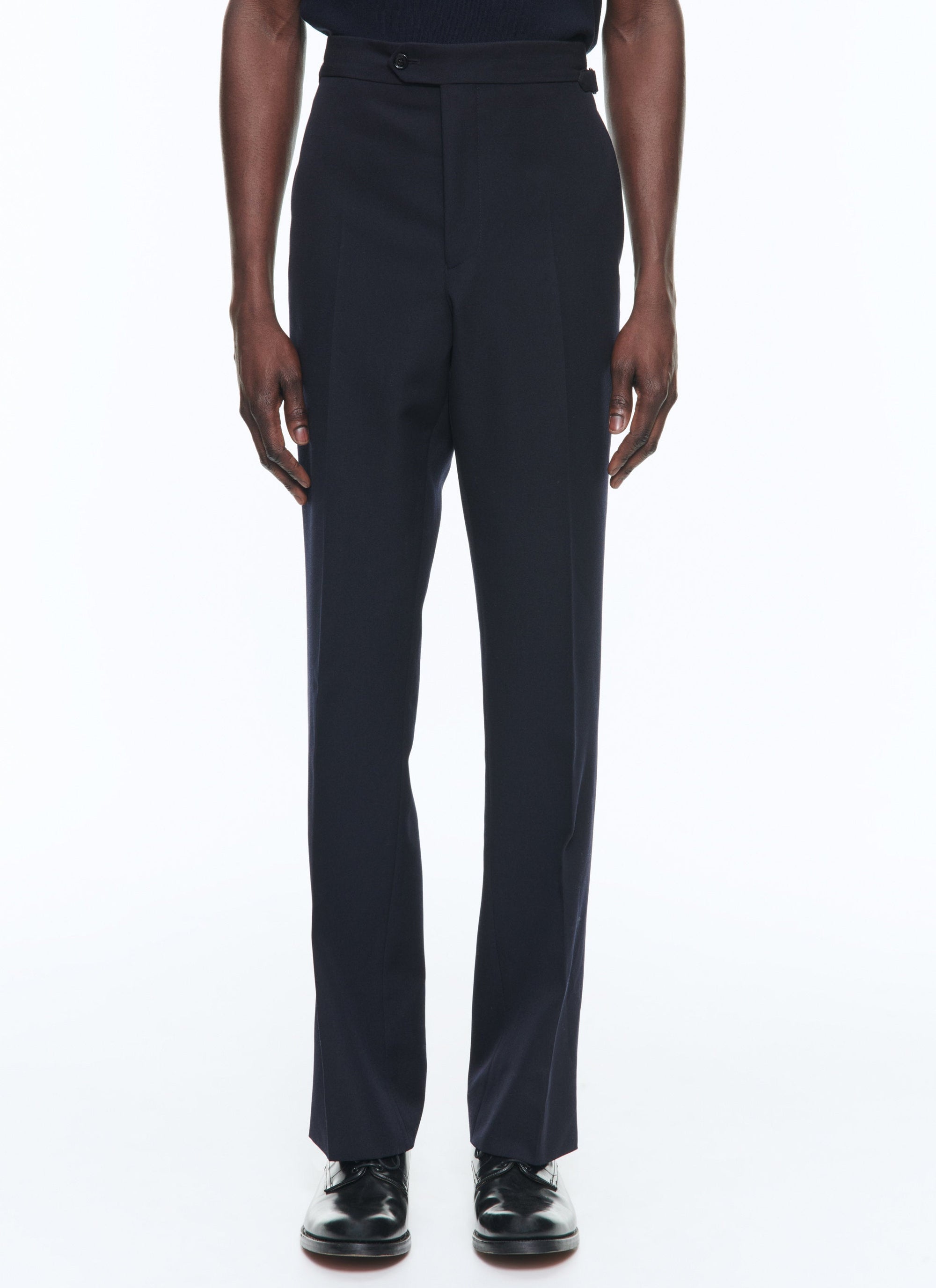 Pantalon ajusté en laine - Marine