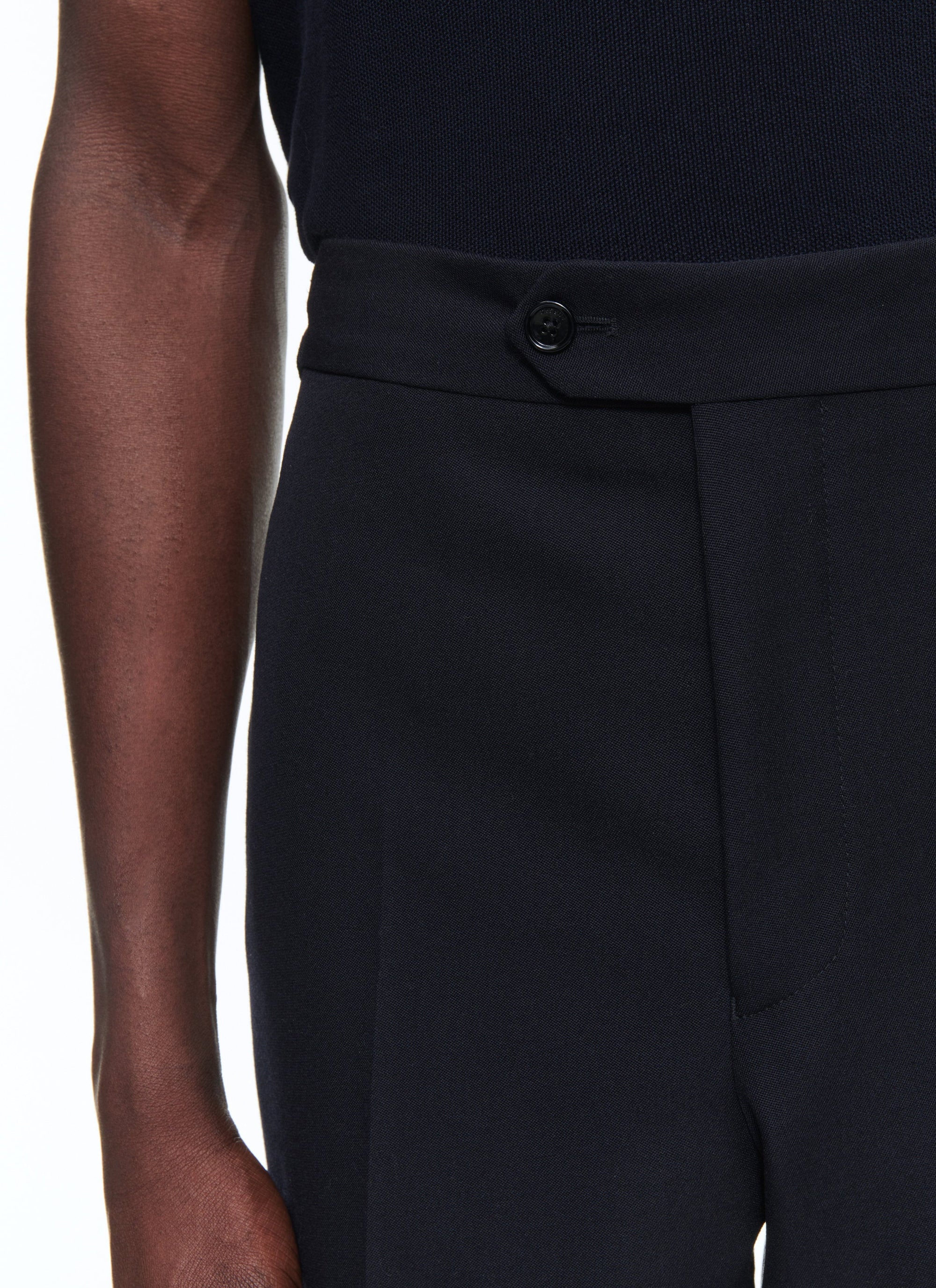 Pantalon ajusté en laine - Marine