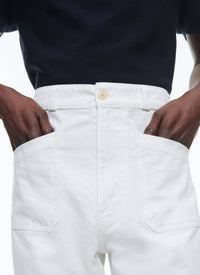 Flare trousers with pockets - White