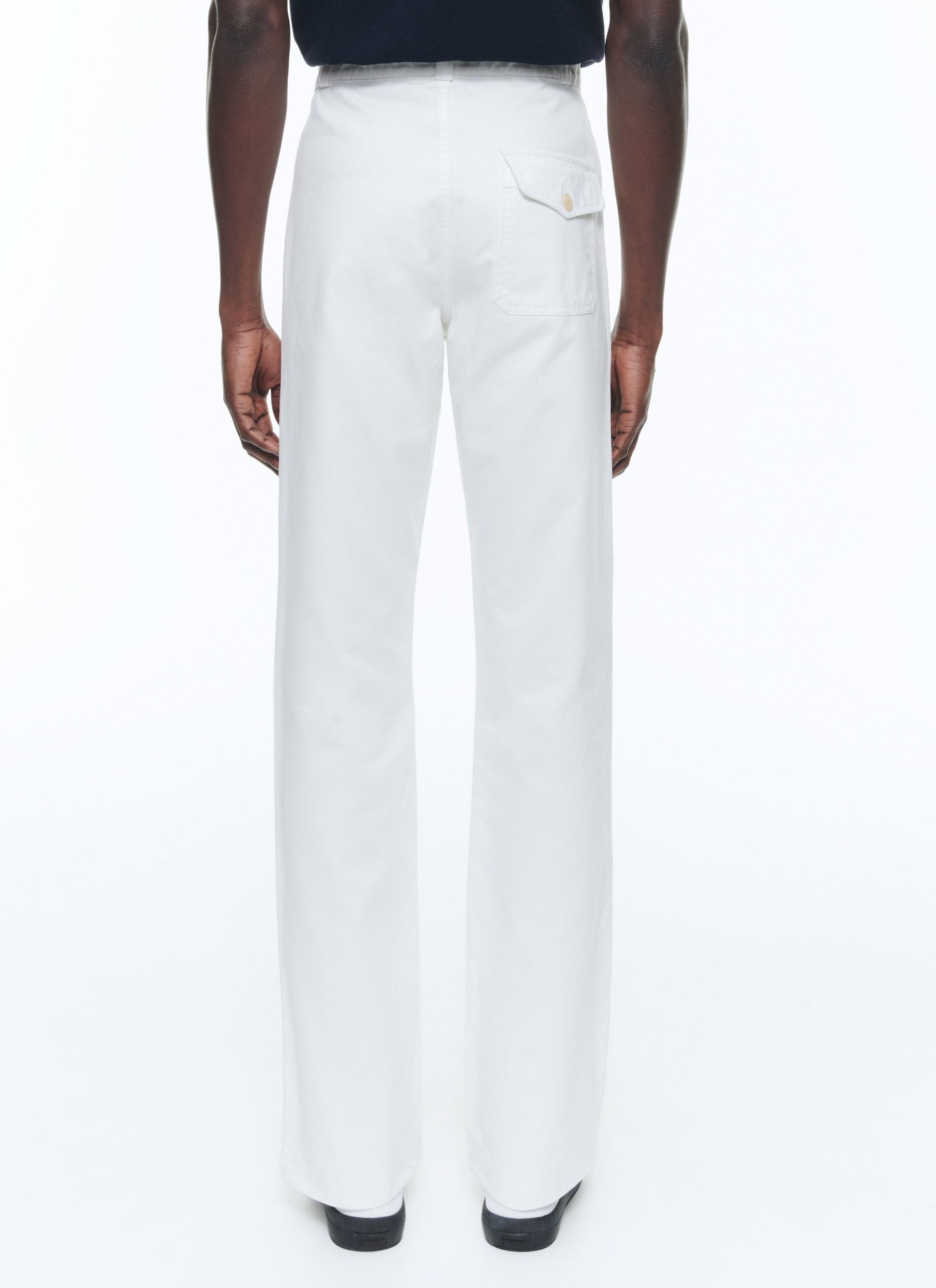 Flare trousers with pockets - White