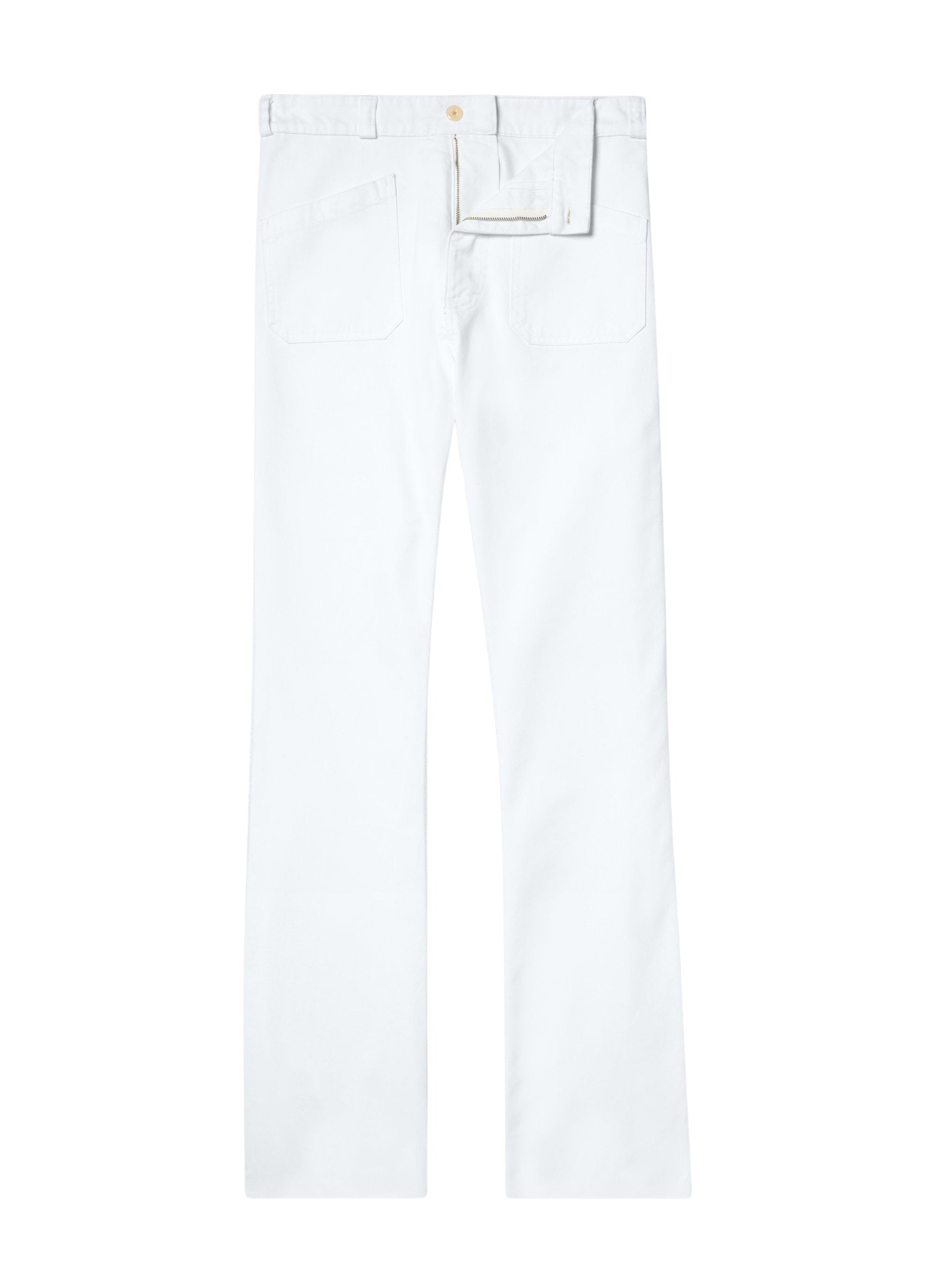 Flare trousers with pockets - White