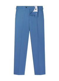 Pantalon chino ajusté en gabardine de coton - Bleu Gris