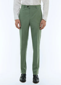 Slim-fit cotton canvas trousers - Lime