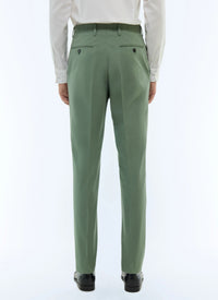 Slim-fit cotton canvas trousers - Lime