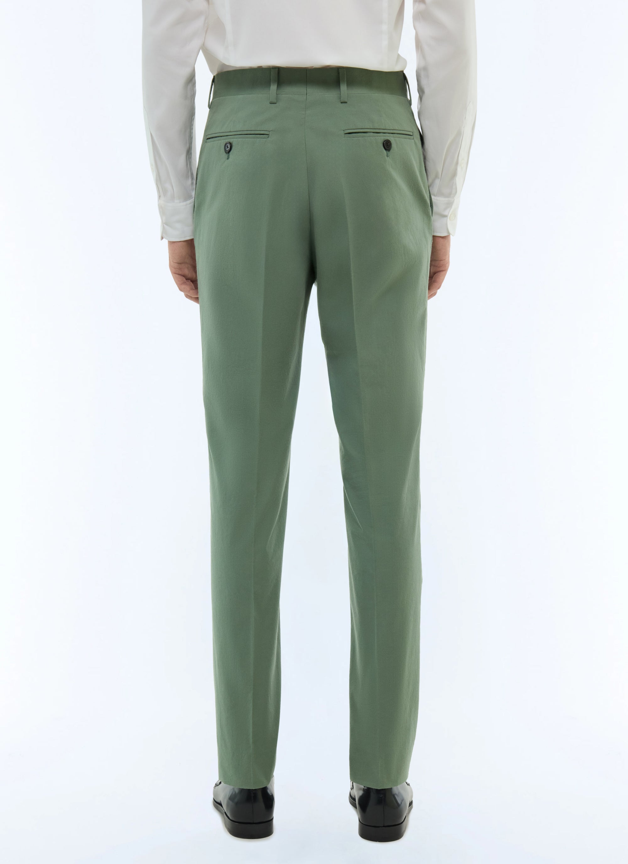 Slim-fit cotton canvas trousers - Lime