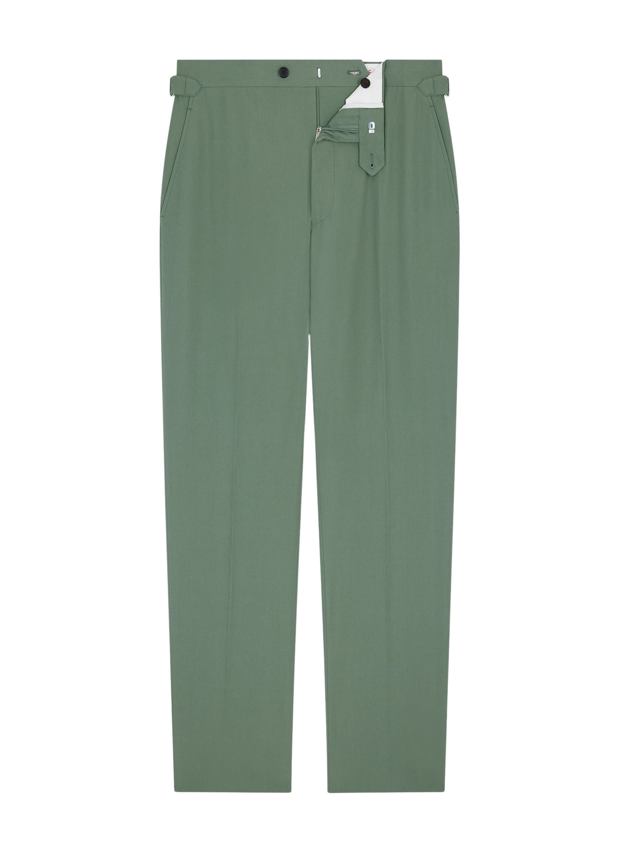 Slim-fit cotton canvas trousers - Lime