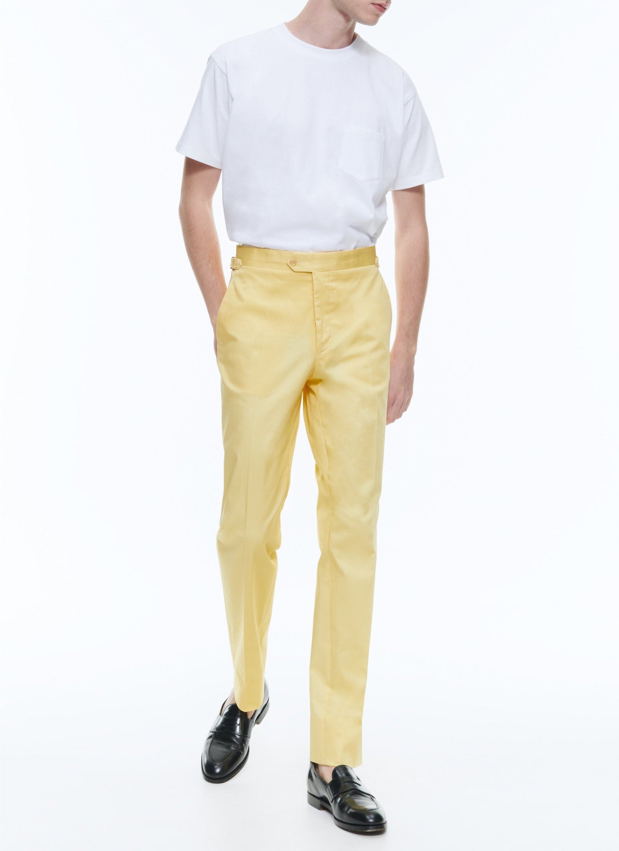 Pantalon chino ajusté - Jaune Pastel
