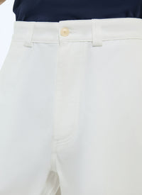 Straight-leg cotton twill chino trousers - White