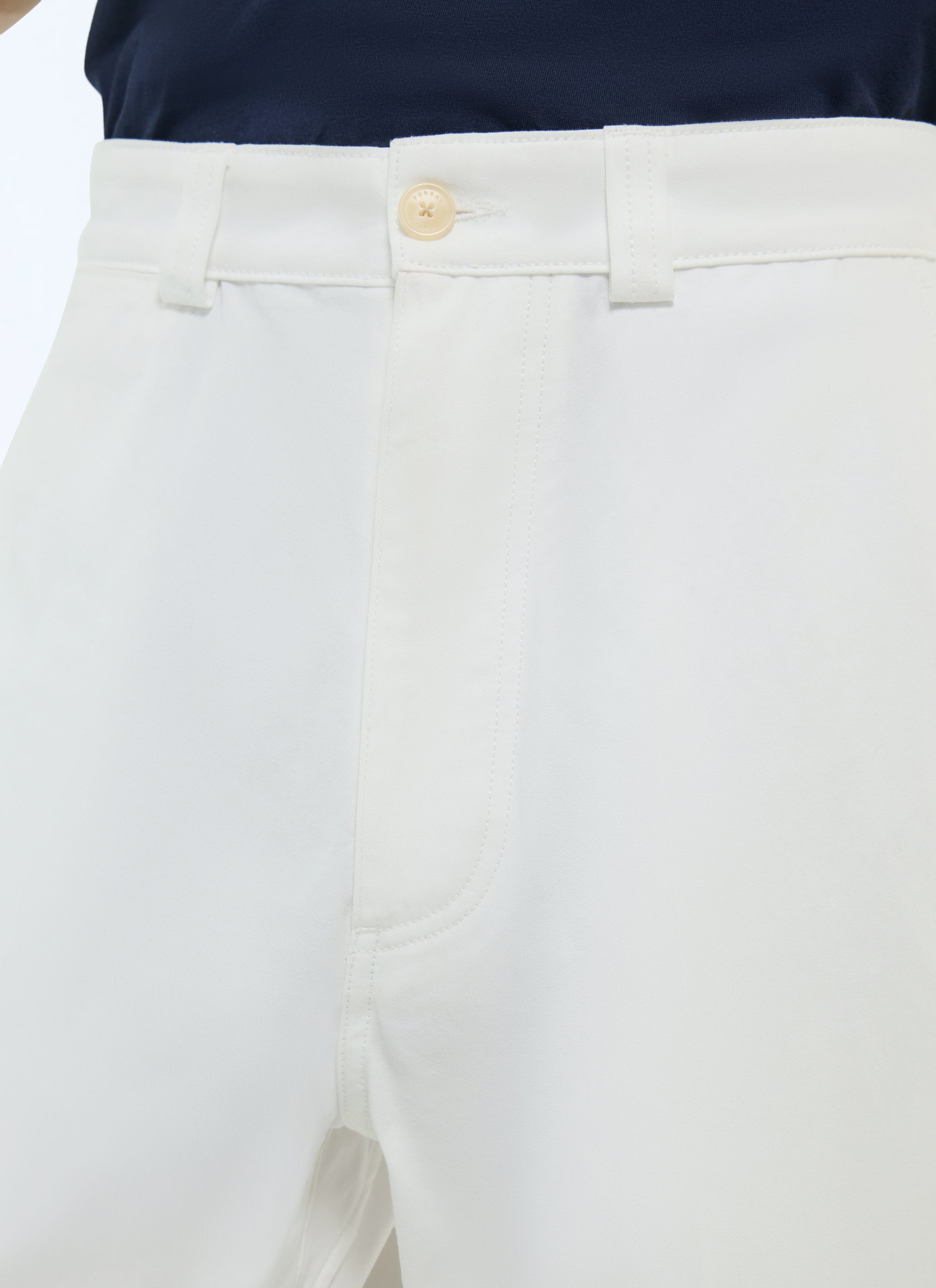 Straight-leg cotton twill chino trousers - White