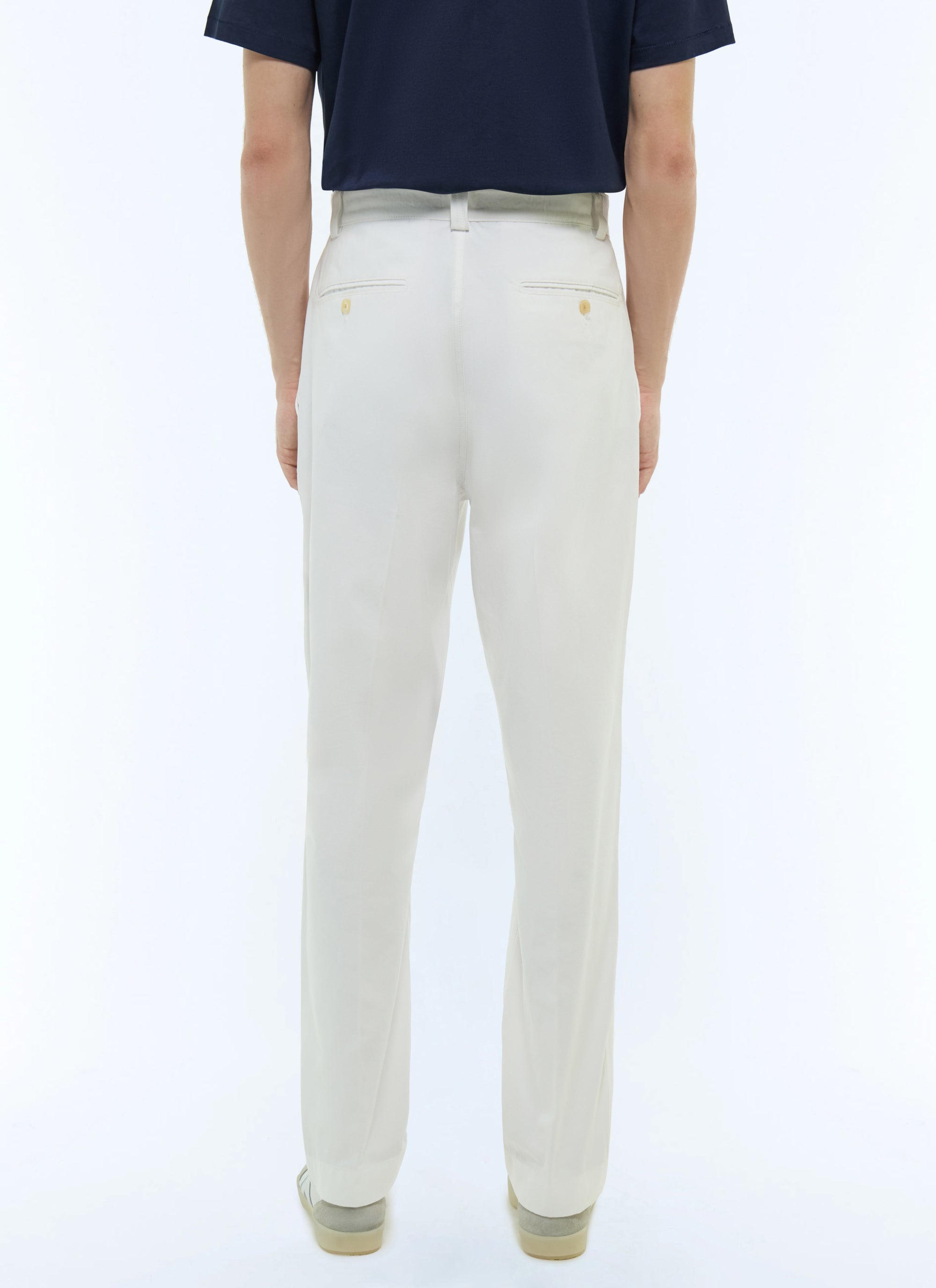 Straight-leg cotton twill chino trousers - White
