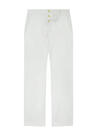 Straight-leg cotton twill chino trousers - White