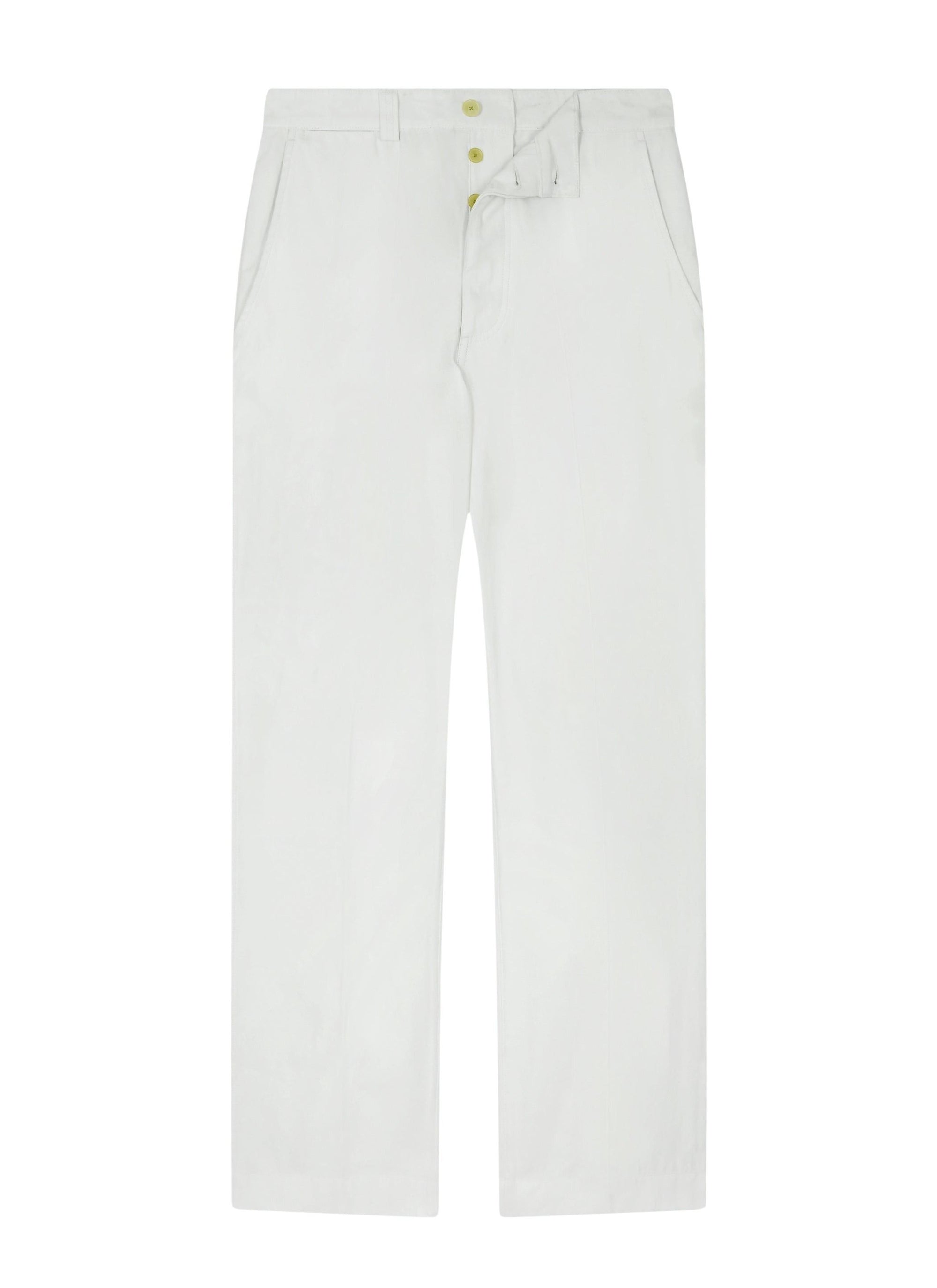 Straight-leg cotton twill chino trousers - White