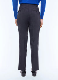 Pantalon droit en toile de laine - Acier