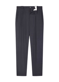 Pantalon droit en toile de laine - Acier