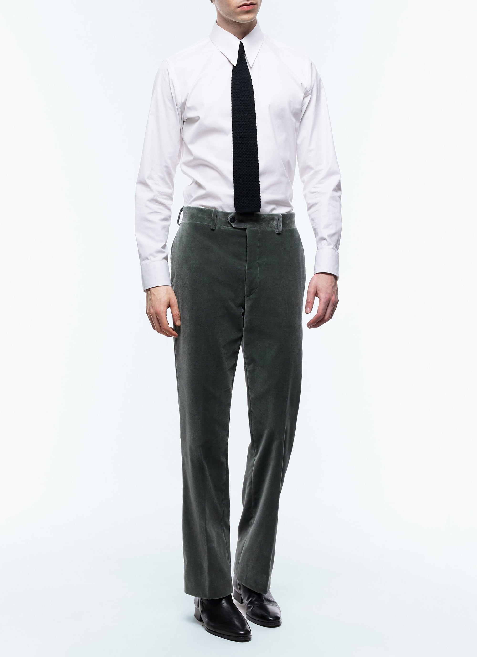 Velvet suit trousers - Navy