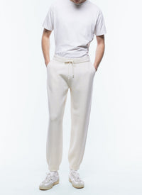 Pantalon de survêtement en laine mélangée - Écru