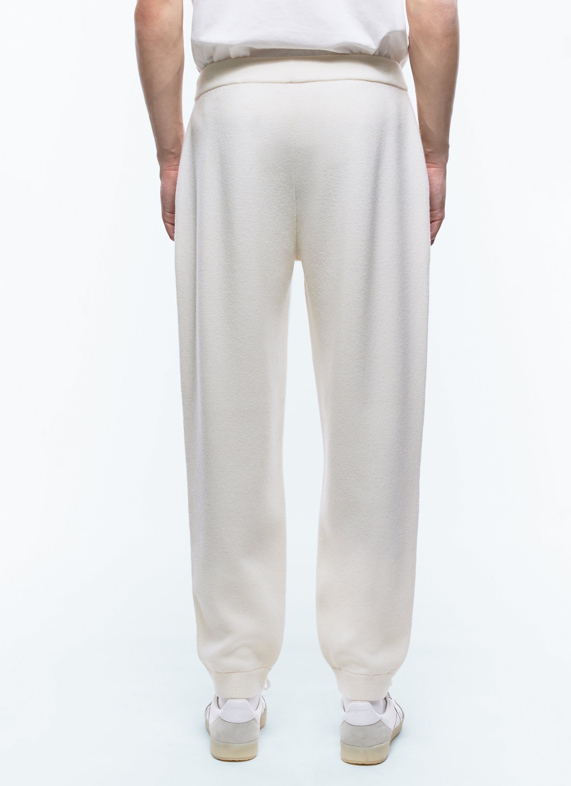 Pantalon de survêtement en laine mélangée - Écru