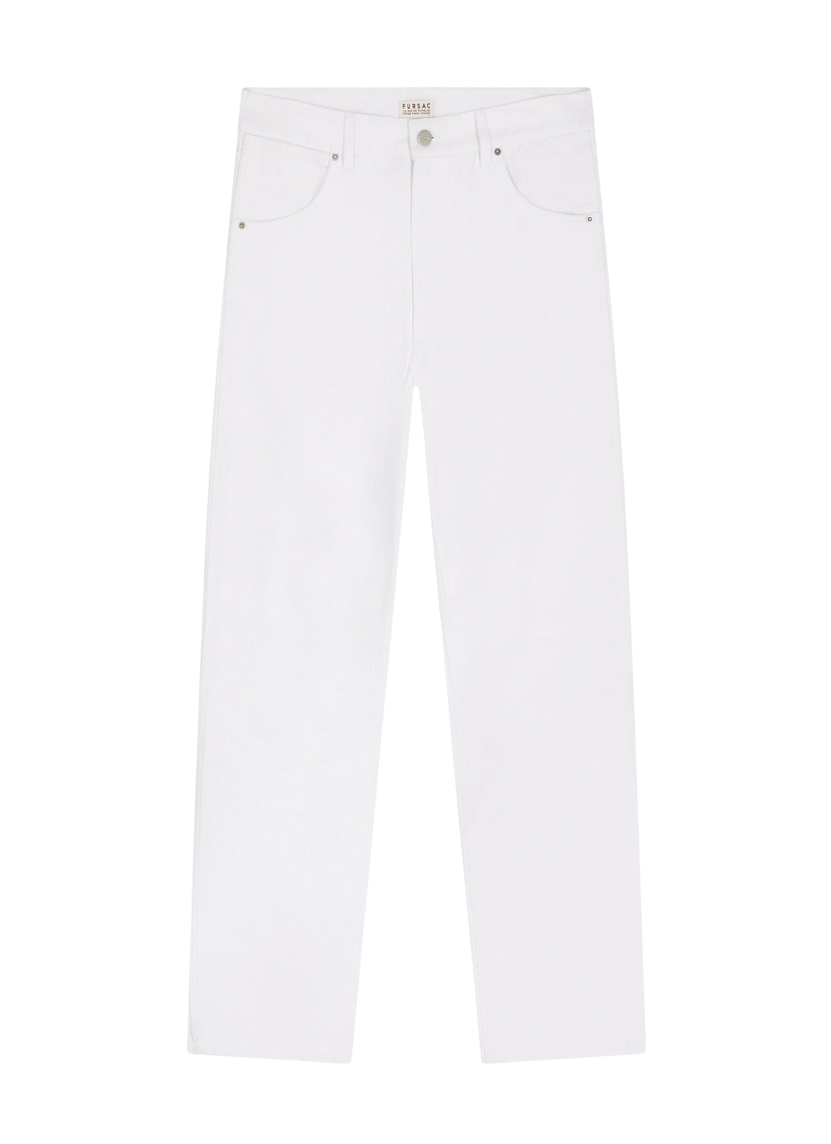 Pantalon 5 poches en twill de coton - Blanc
