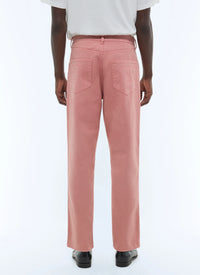 Pantalon multi-poches en twill de coton - Rose Pâle