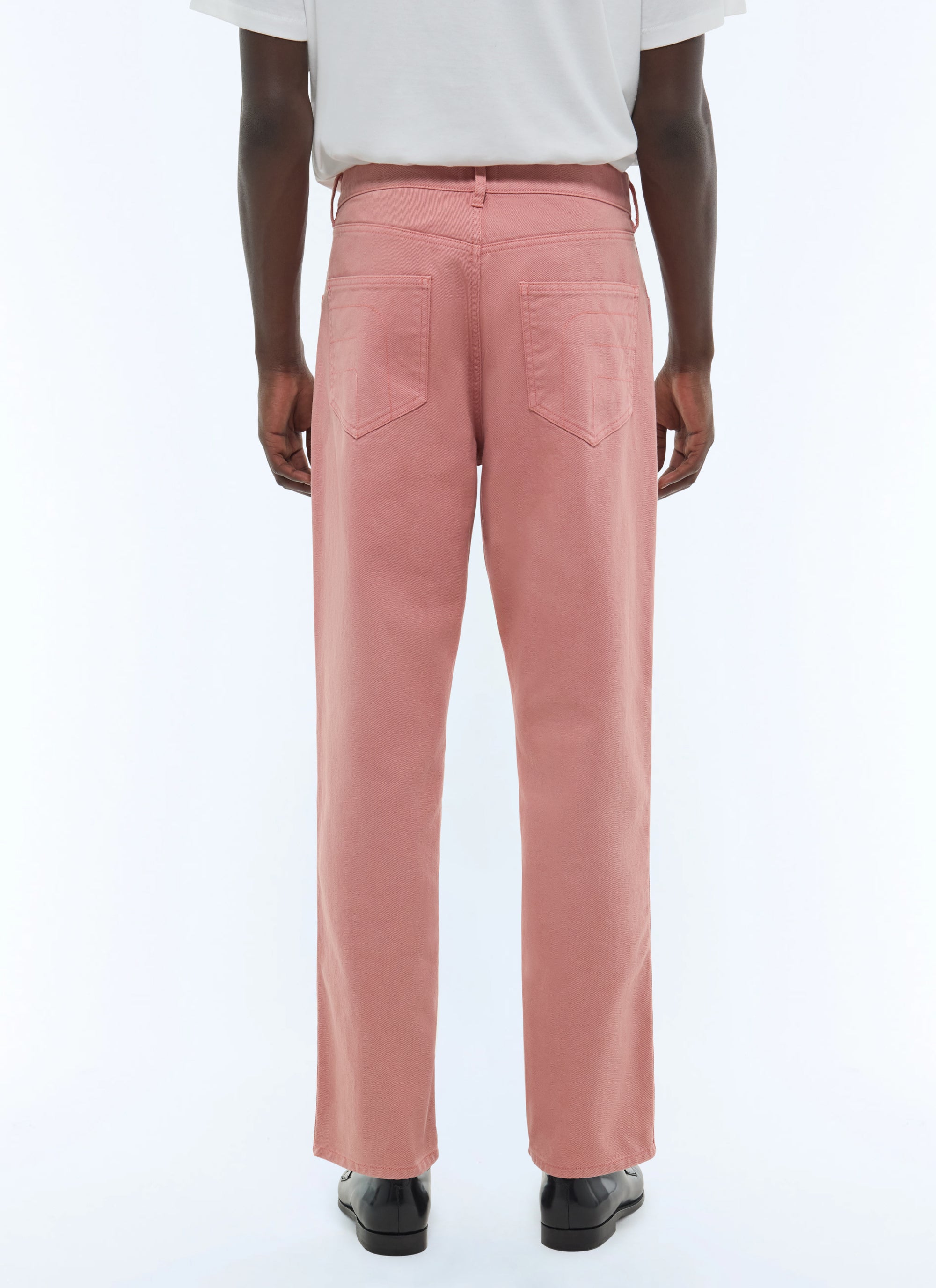 Pantalon multi-poches en twill de coton - Rose Pâle