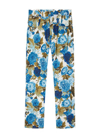 5-pocket trousers in cotton twill - Dark floral print