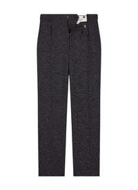 Straight-leg trousers in mottled wool - Anthracite