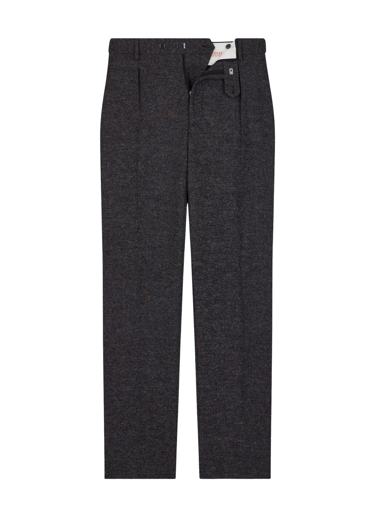 Straight-leg trousers in mottled wool - Anthracite