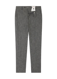 Fitted herringbone wool trousers - Steel