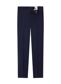 Fitted wool twill trousers - Navy