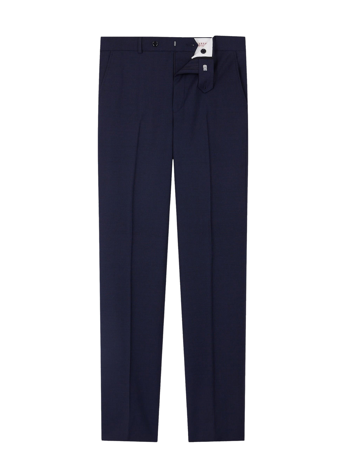 Fitted wool twill trousers - Navy