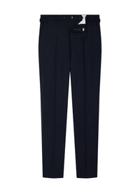 Fitted trousers in wool twill - Navy