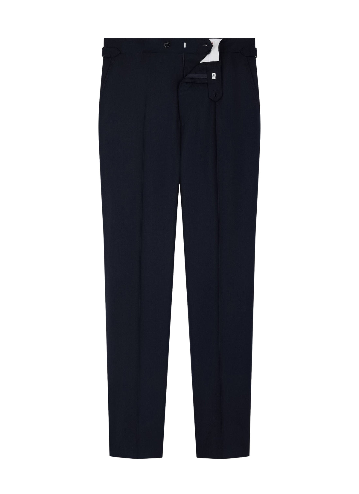 Fitted trousers in wool twill - Navy