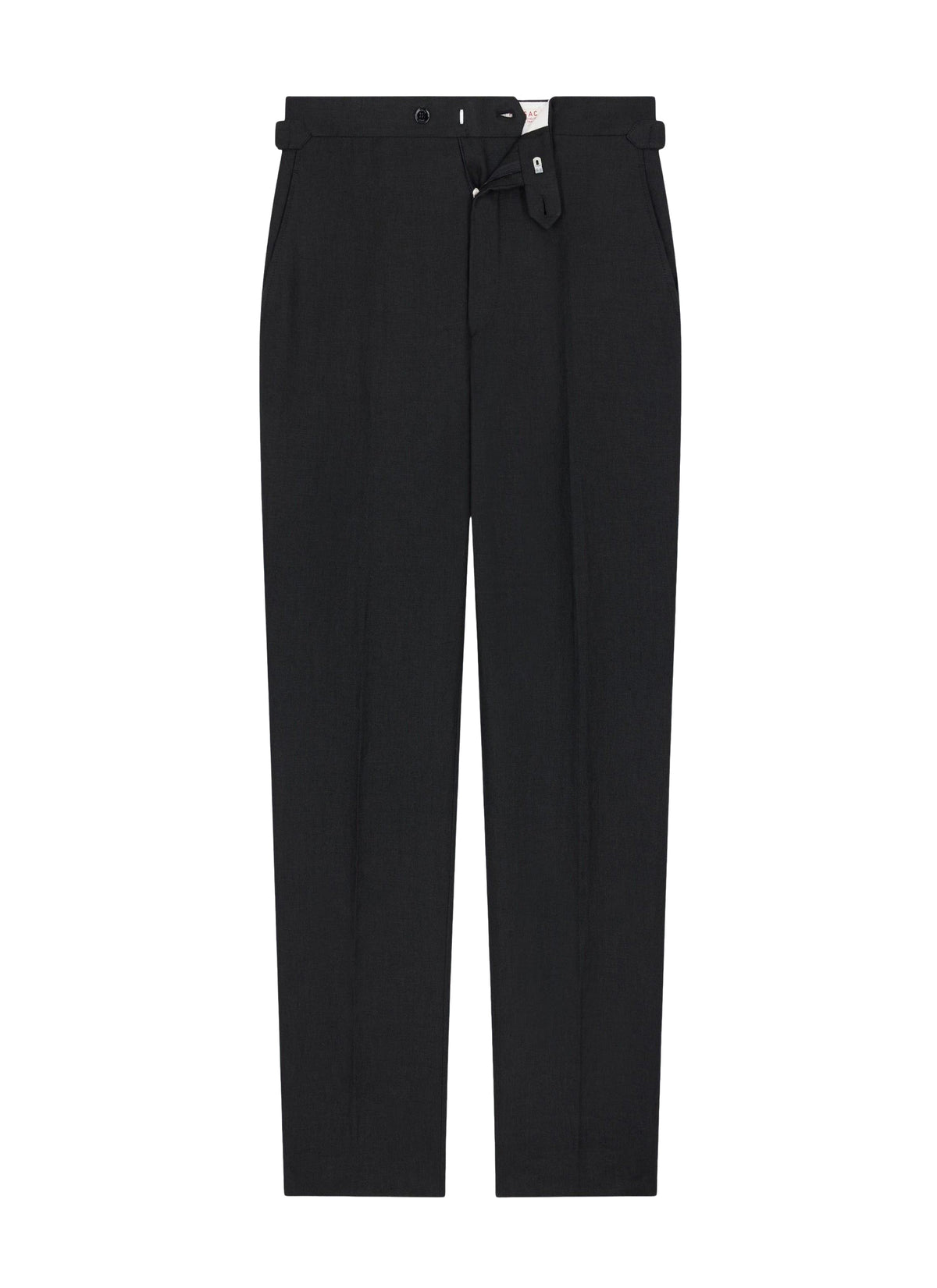 Fitted linen trousers - Black