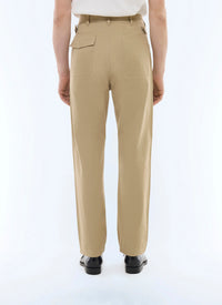Cotton twill cargo trousers - Beige