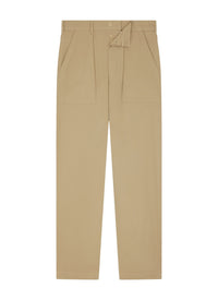 Cotton twill cargo trousers - Beige