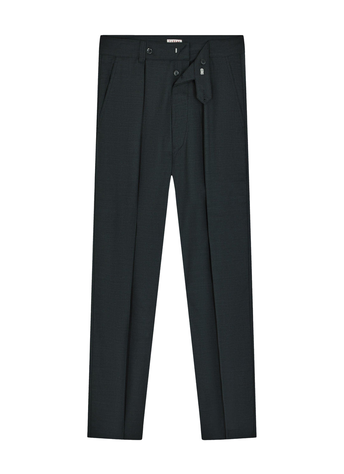 Wide-leg trousers with pleats in woollen fabric - Anthracite