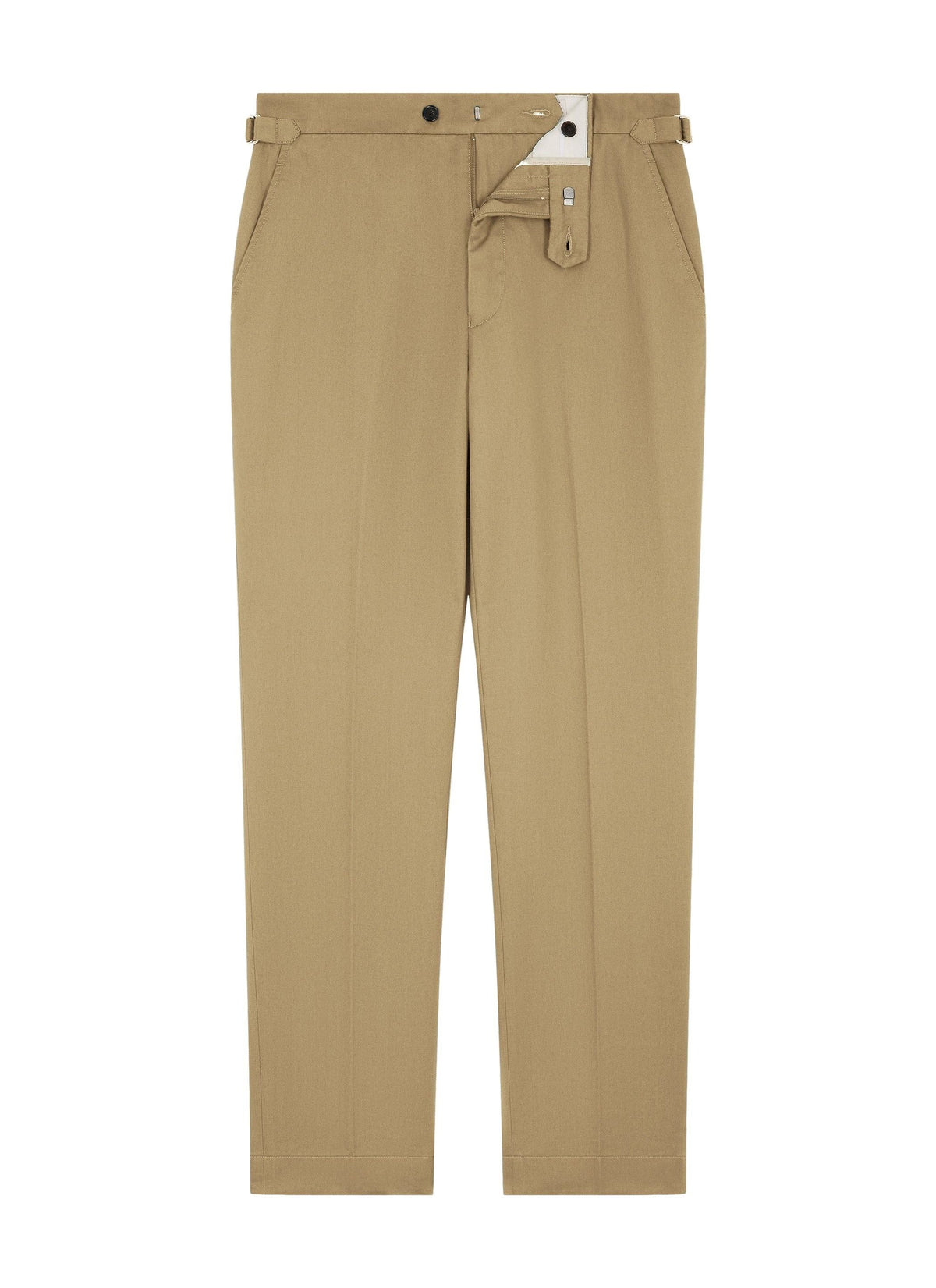 Fitted chino trousers in cotton twill - Beige