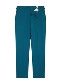 Pantalon chino ajusté en toile de coton - Bleu de Prusse