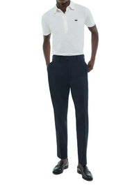 Fitted chino trousers in cotton twill - Navy