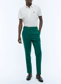 Slim-fit cotton canvas chino trousers - Green