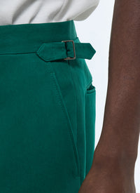 Slim-fit cotton canvas chino trousers - Green
