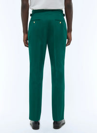 Slim-fit cotton canvas chino trousers - Green