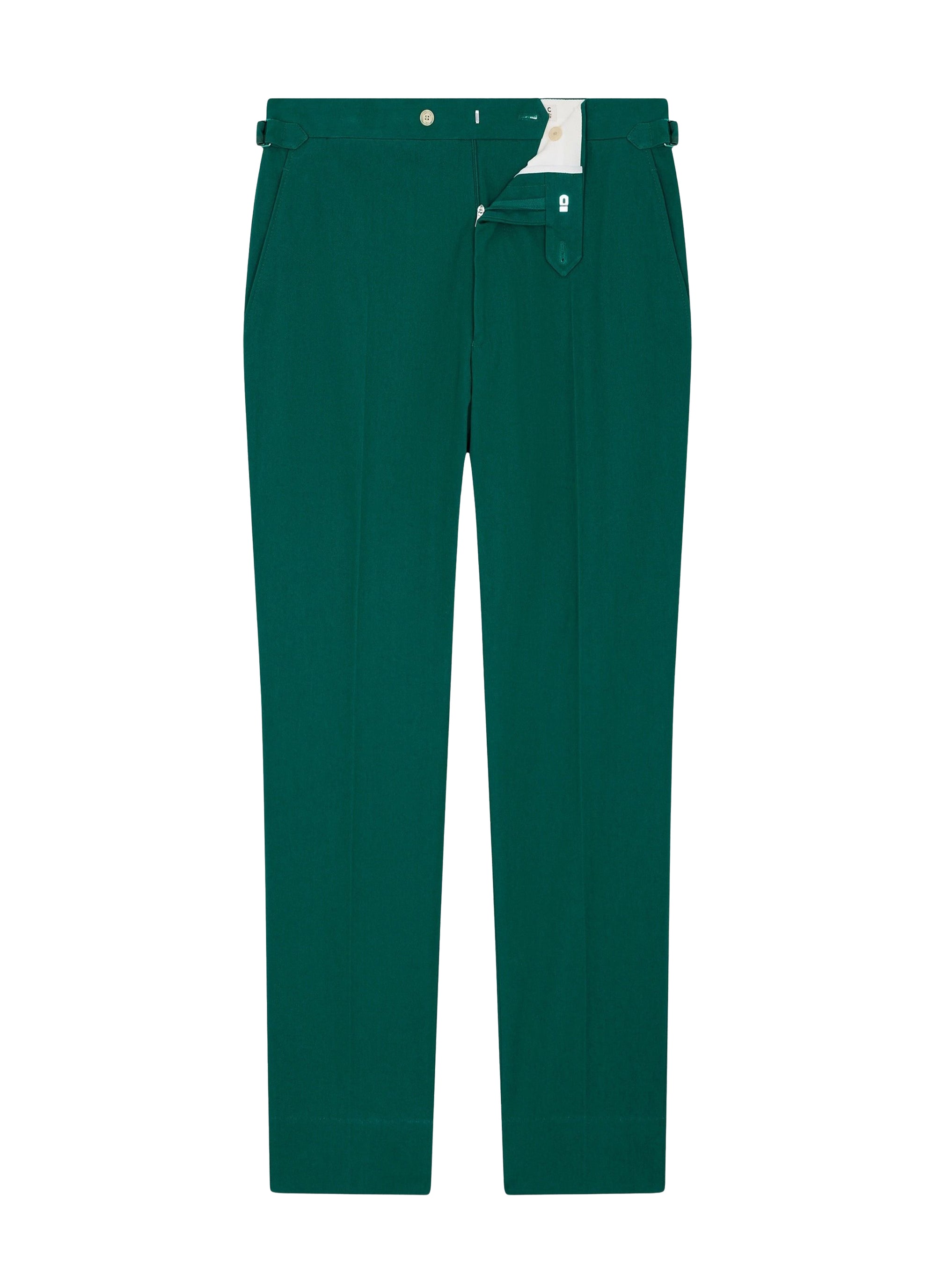Slim-fit cotton canvas chino trousers - Green