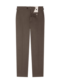 Fitted chino trousers in cotton twill - Olive